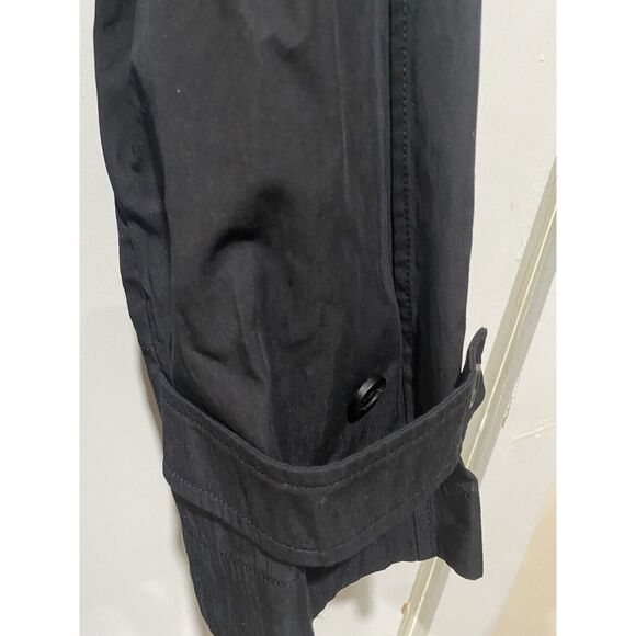 6397 Trench Coat Women’s Medium Black Cotton Nylon Fit Flare Shape Long Sleeves - Picture 12 of 16